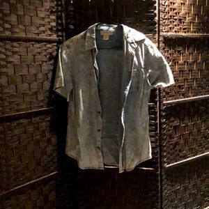 Acid wash Denim button up